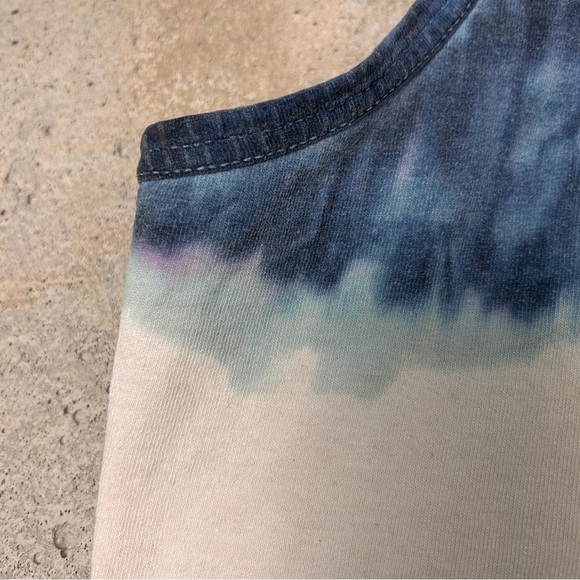 Vintage 90s unc tarheels tie dye blue navy white tank top unisex large - Picture 5 of 7